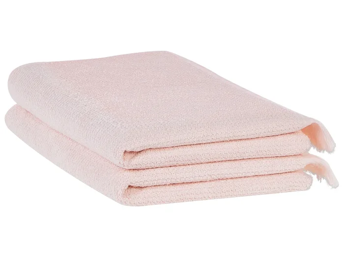 Conjunto de 2 toallas ATIU Felpa de algodón Rosa pastel