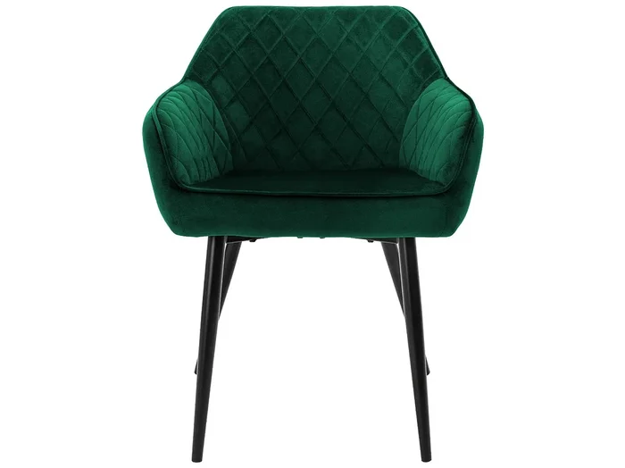 Conjunto de 2x sillas de comedor tapizadas en terciopelo sillones de salón verde ML-Design