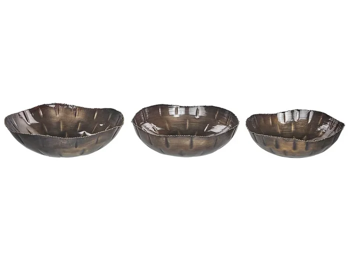 Conjunto de 3 cuencos decorativos PINANG Metal Latón