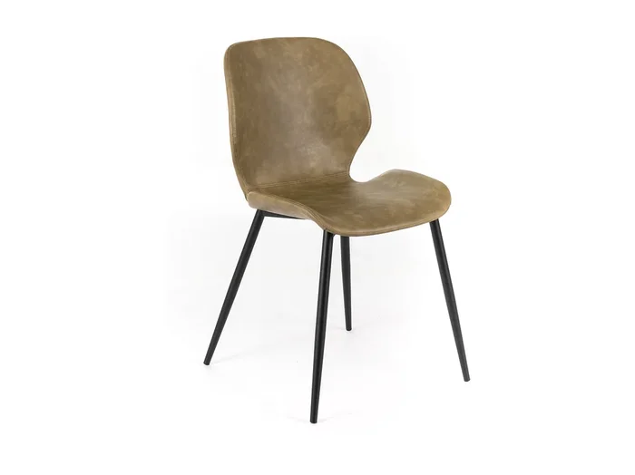 Conjunto de 4 elegantes sillas en ecopiel beige «Liam» tacto suave vintage cm 45×55 83h