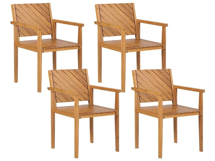 Conjunto de 4 sillas de jardín BARATTI Madera de acacia Marrón