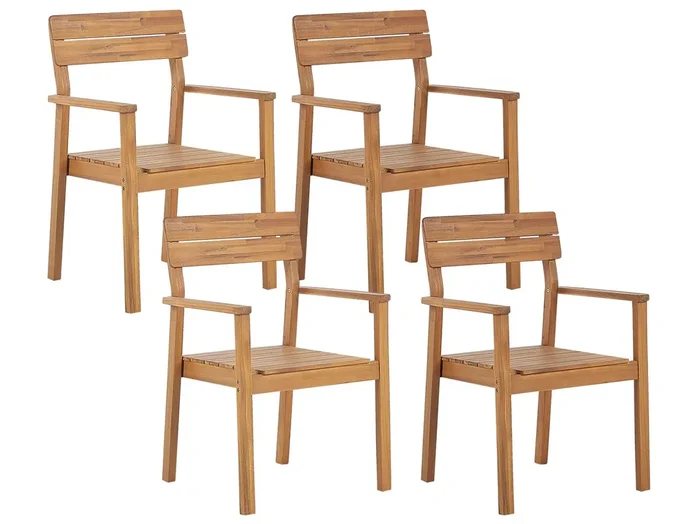 Conjunto de 4 sillas de jardín FORNELLI Madera de acacia Marrón