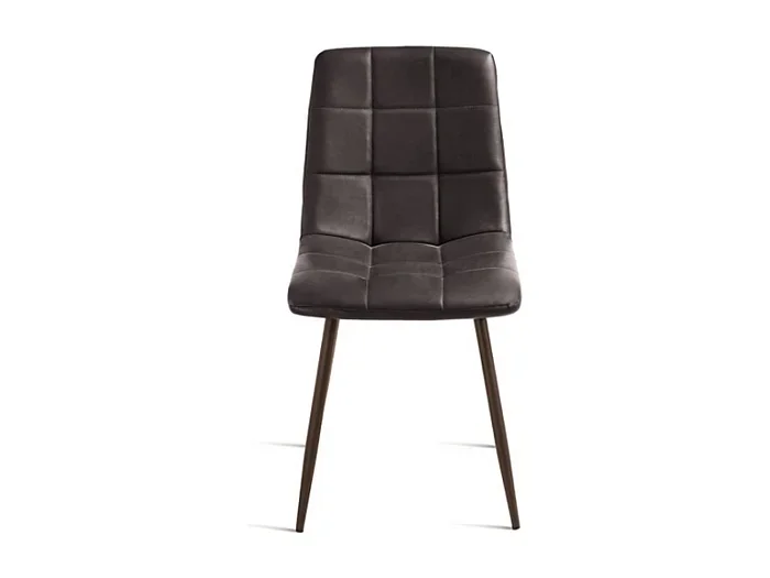 Conjunto de 4 sillas modernas marrones «Siviglia» estructura de metal pintado asiento en ecopiel efecto soft touch