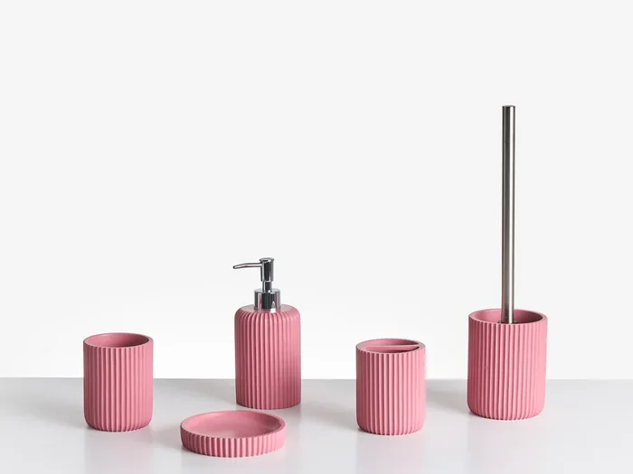 Conjunto de 5 accesorios de baño CAMANA Rosa