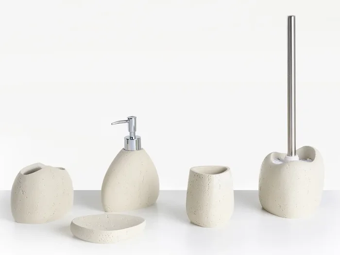 Conjunto de 5 accesorios de baño COATA Beige claro