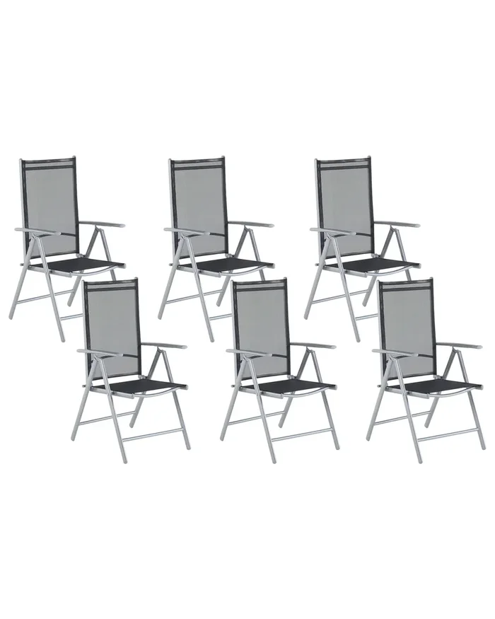 Conjunto de 6 sillas de jardín CATANIA Metal Negro