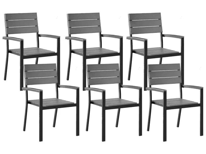 Conjunto de 6 sillas de jardín COMO Gris