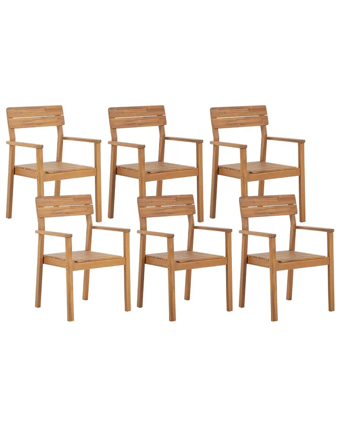 Conjunto de 6 sillas de jardín FORNELLI Madera de acacia Marrón