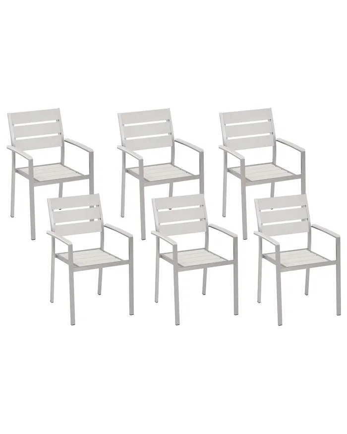 Conjunto de 6 sillas de jardín VERNIO Blanco