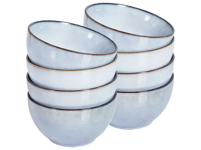 Conjunto de 8 cuencos JUNIPER Gres Azul claro