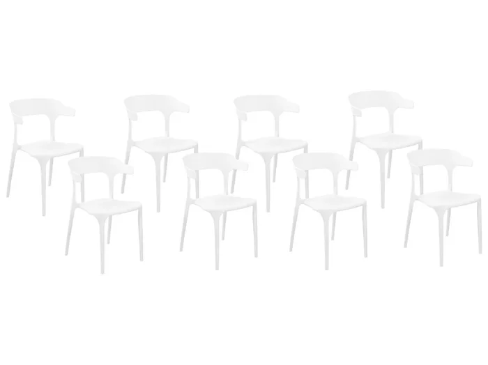 Conjunto de 8 sillas de comedor GUBBIO Blanco