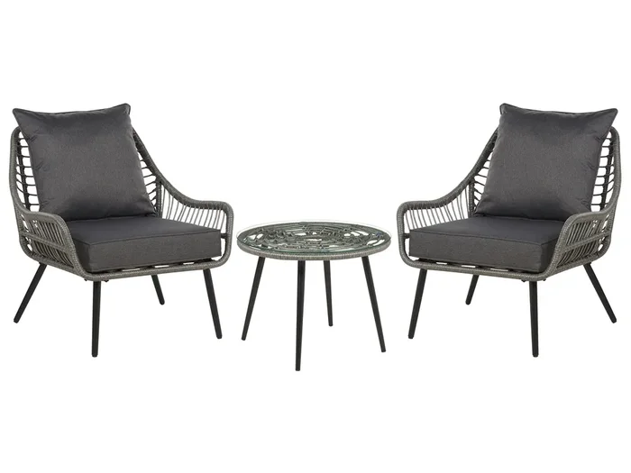 Conjunto de balcón con cojines LAURETO Gris
