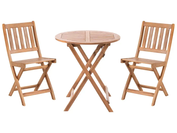 Conjunto de balcón plegable FEBBIO Madera de acacia certificada Marrón