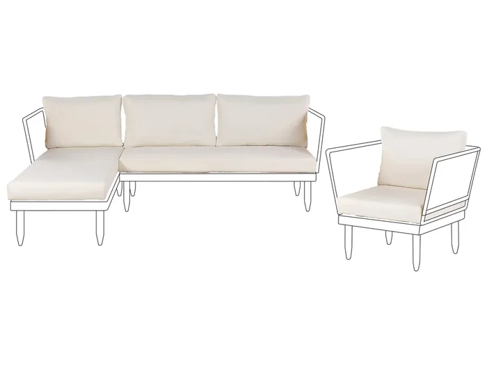 Conjunto de fundas de cojín de exterior CREMONA Blanco crema
