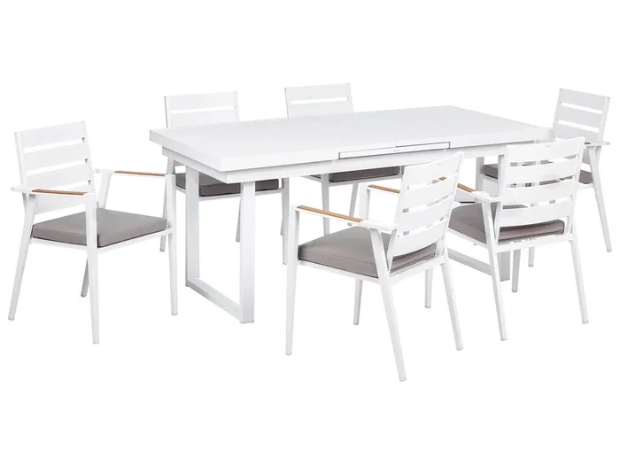 Conjunto de jardín 6 plazas de aluminio gris VALCANETTO/TAVIANO