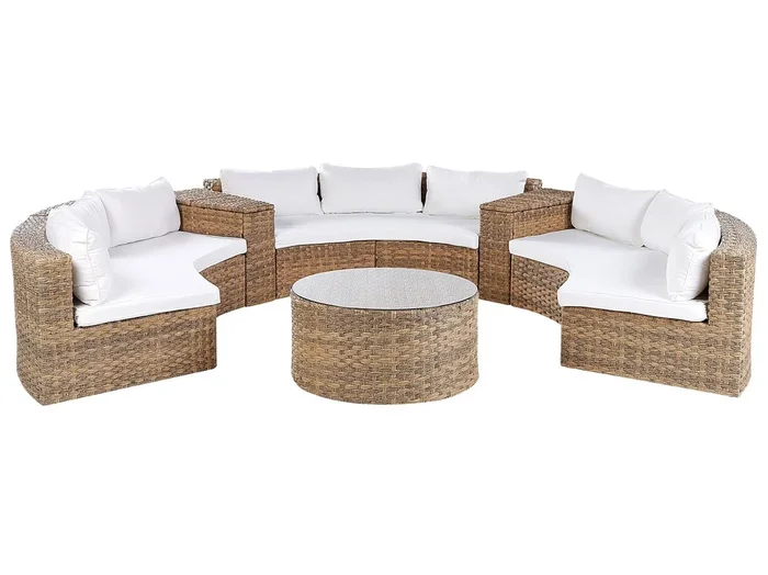 Conjunto de jardín con mesa 9 plazas SEVERO Marrón dorado