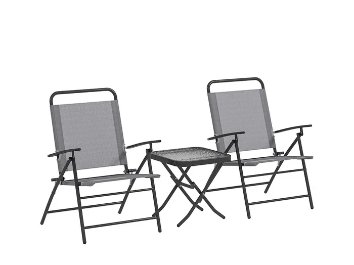 Conjunto de jardín Ghina 2 sillas + mesa gris