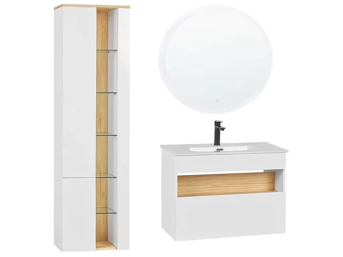 Conjunto de mueble de baño con espejo FIGUERES Blanco