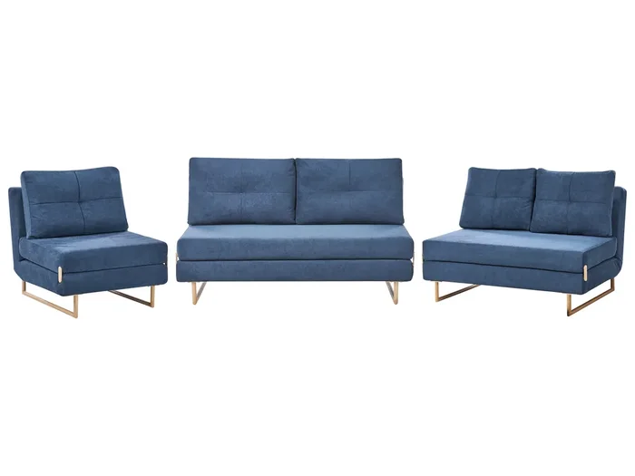 Conjunto de sala de estar 6 plazas JERSLEV Tela Azul