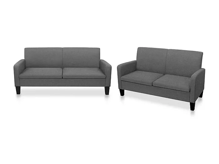 Conjunto de sofás de 2 piezas tela gris oscuro