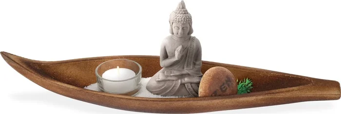 Conjunto decorativo ZEN buda en canoa