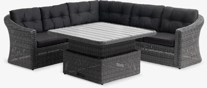 Conjunto muebles jardín TAMBOHUSE 5 plazas gris