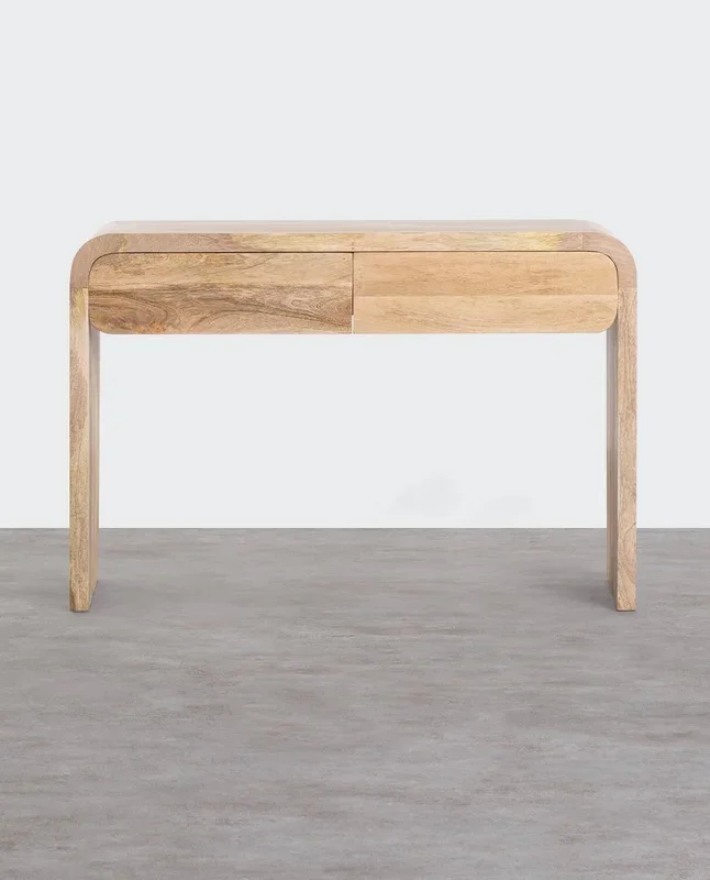 Consola con Dos Cajones de Madera de Mango (120×40 cm) Vanile Mango Natural – The Masie