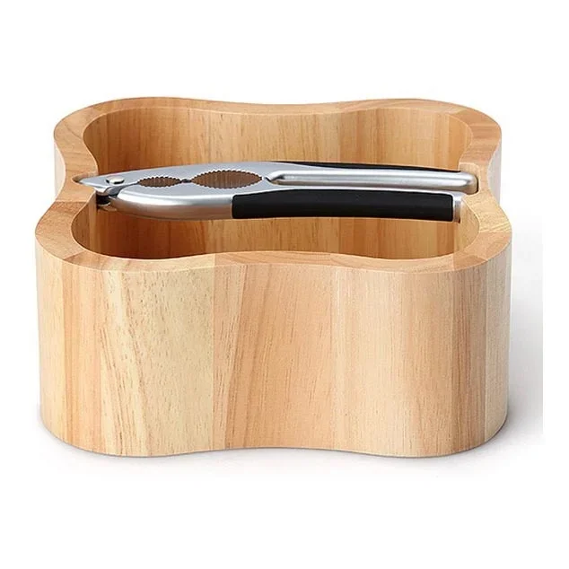 Continenta C3199 – Cuenco para nueces con cascanueces 24,5×24,5×8 cm árbol de caucho