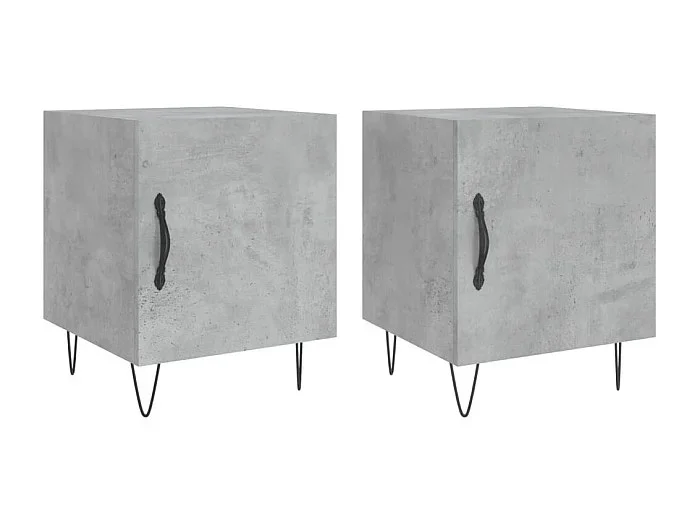 Corning Mesitas noche 2 uds madera ingeniería gris hormigón 40x40x50 cm