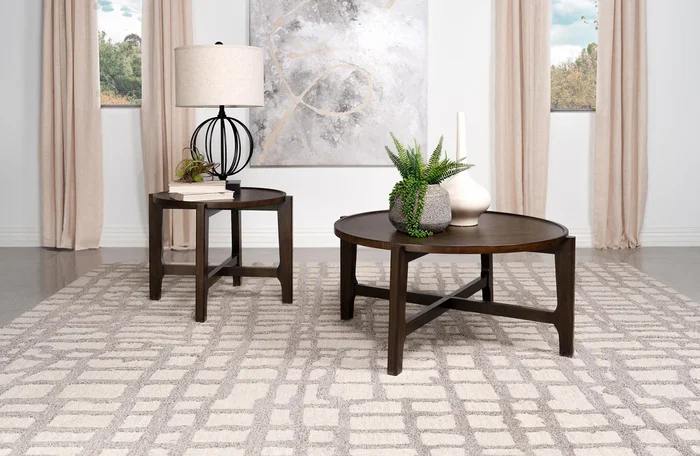 Cota Dark Brown 2-Piece Solid Wood Coffee and End Table Set