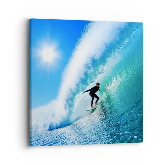 Cuadro sobre lienzo – Impresión de Imagen – A través de la gran ola – 40×40 cm