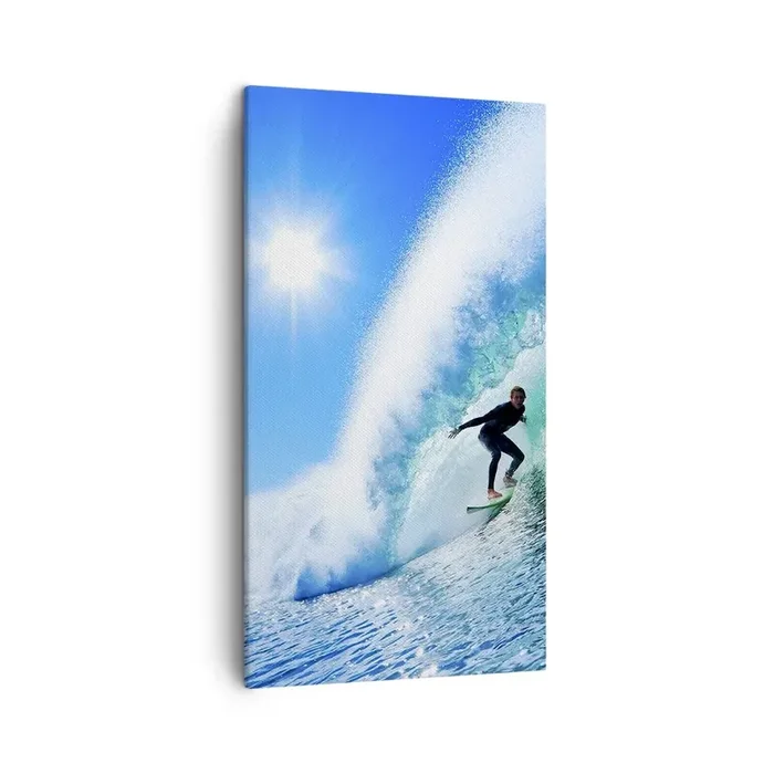 Cuadro sobre lienzo – Impresión de Imagen – A través de la gran ola – 45×80 cm