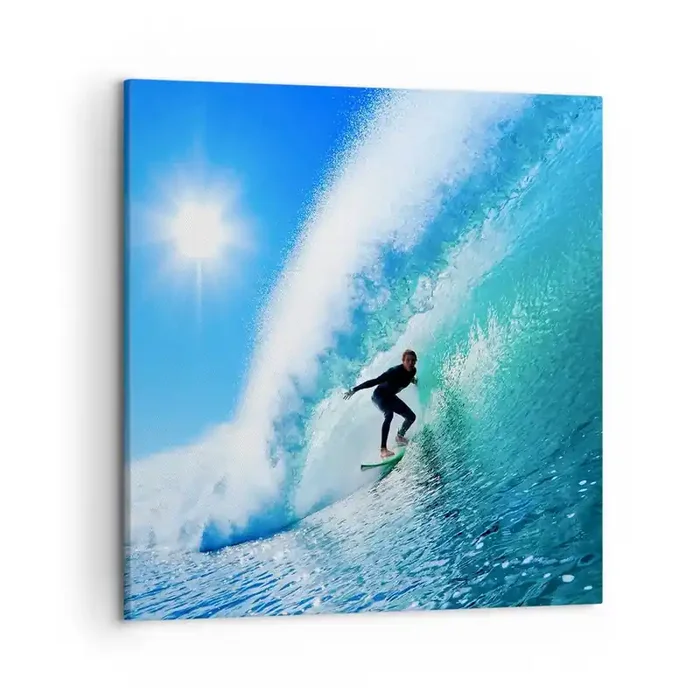 Cuadro sobre lienzo – Impresión de Imagen – A través de la gran ola – 50×50 cm