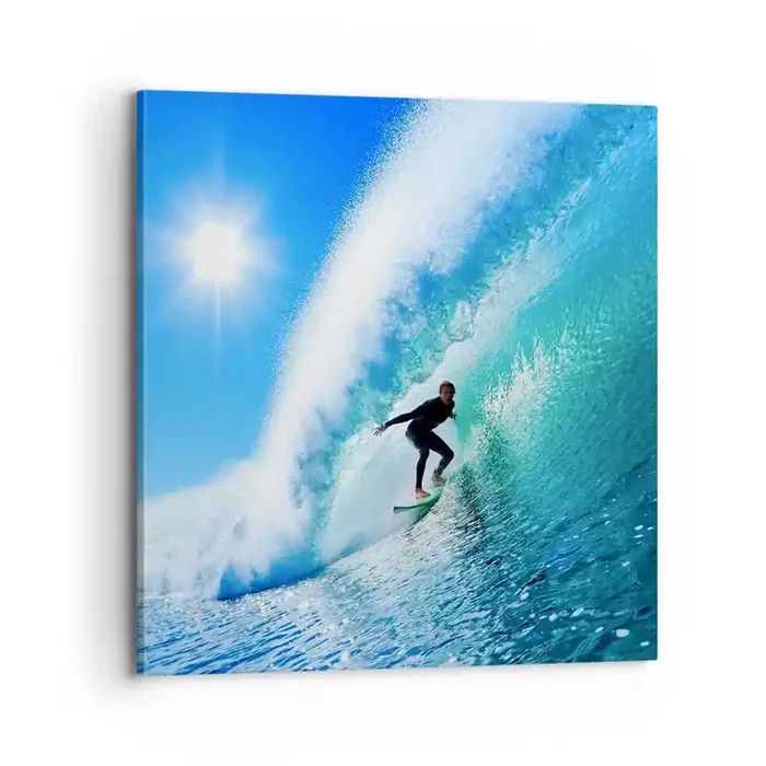 Cuadro sobre lienzo – Impresión de Imagen – A través de la gran ola – 70×70 cm