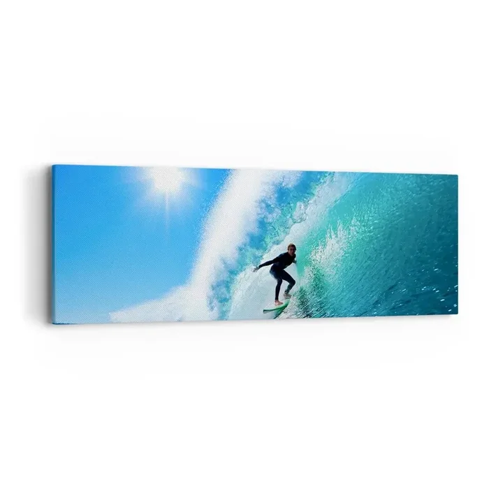 Cuadro sobre lienzo – Impresión de Imagen – A través de la gran ola – 90×30 cm