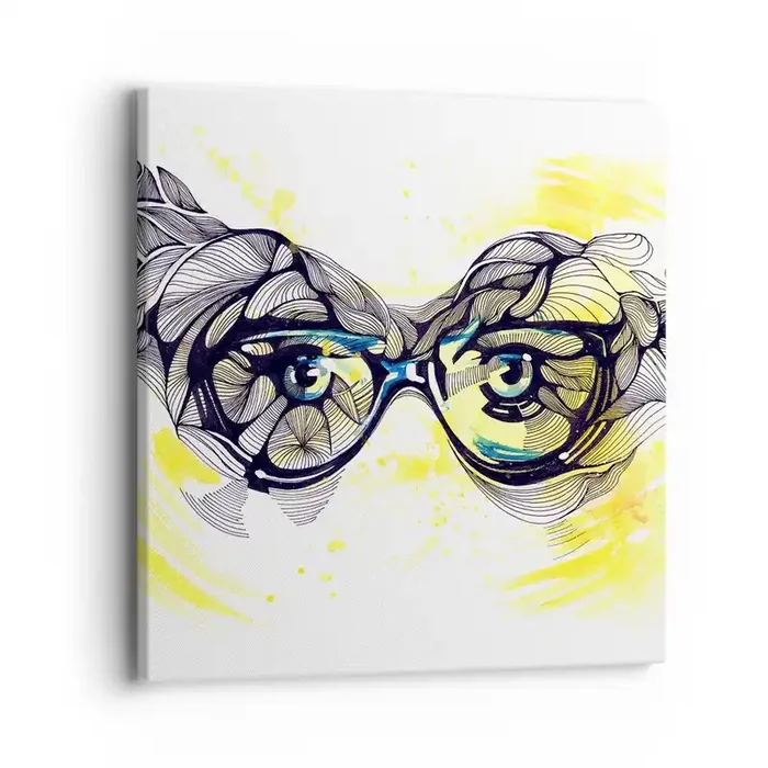 Cuadro sobre lienzo – Impresión de Imagen – A través de las gafas azules – 40×40 cm