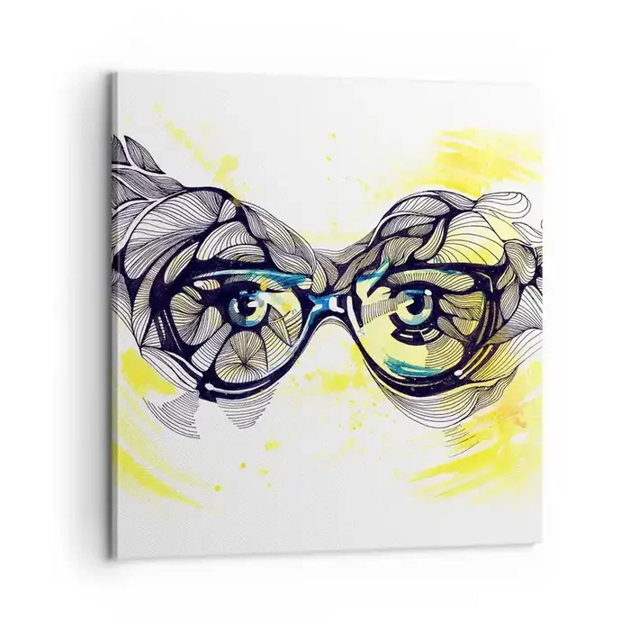 Cuadro sobre lienzo – Impresión de Imagen – A través de las gafas azules – 60×60 cm