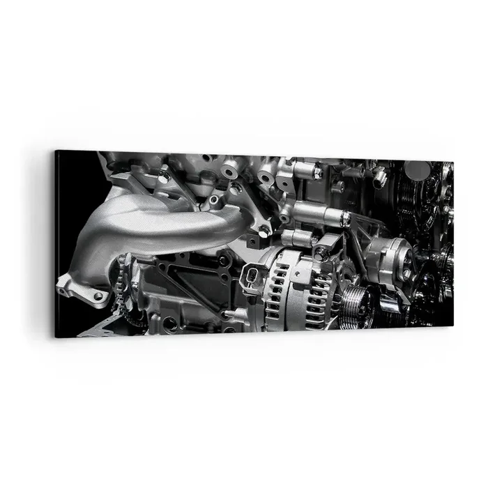 Cuadro sobre lienzo – Impresión de Imagen – Acero, hermoso, fuerte – 100×40 cm