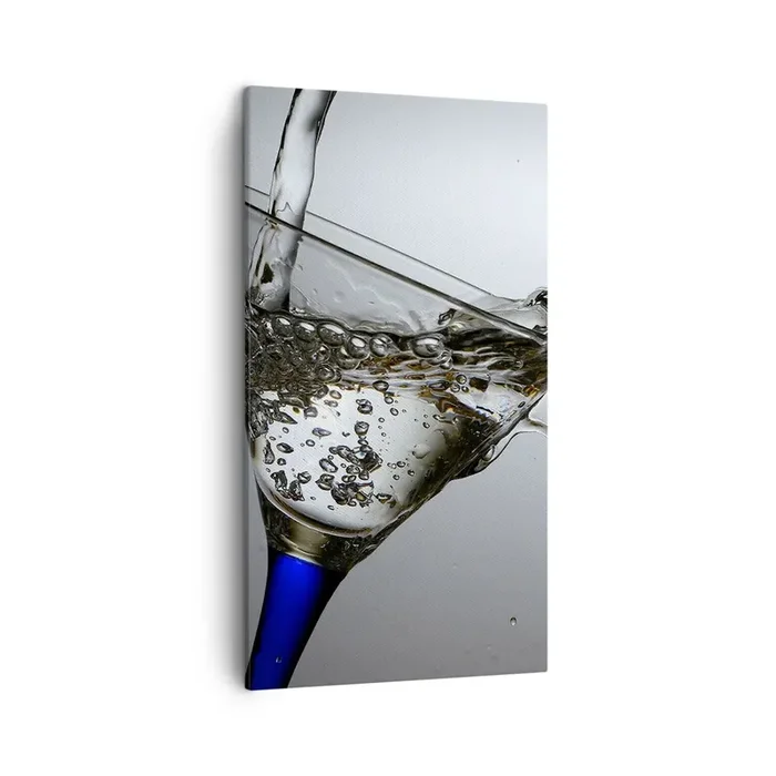 Cuadro sobre lienzo – Impresión de Imagen – Agua cristalina en vaso de vidrio – 45×80 cm