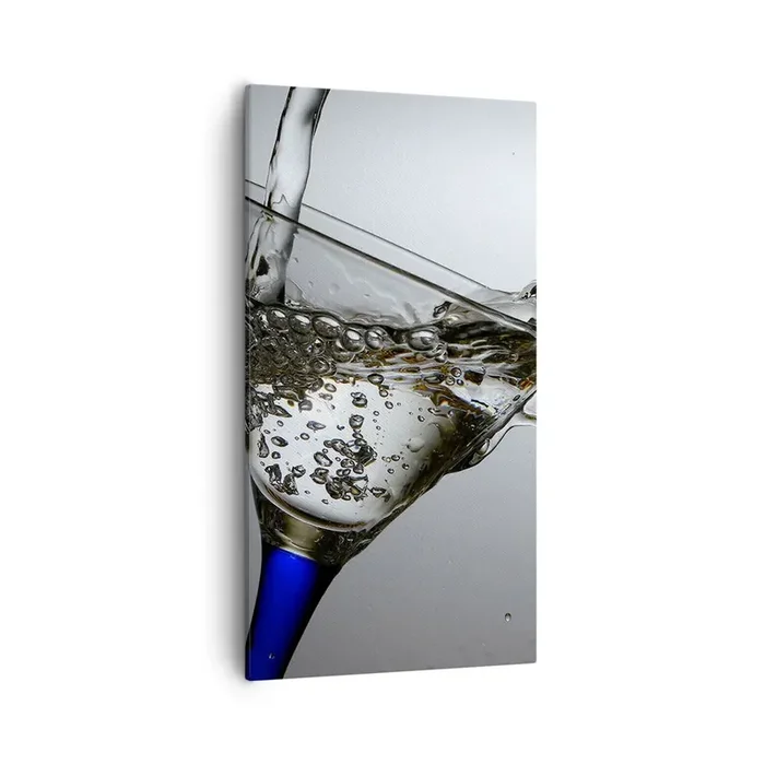 Cuadro sobre lienzo – Impresión de Imagen – Agua cristalina en vaso de vidrio – 55×100 cm