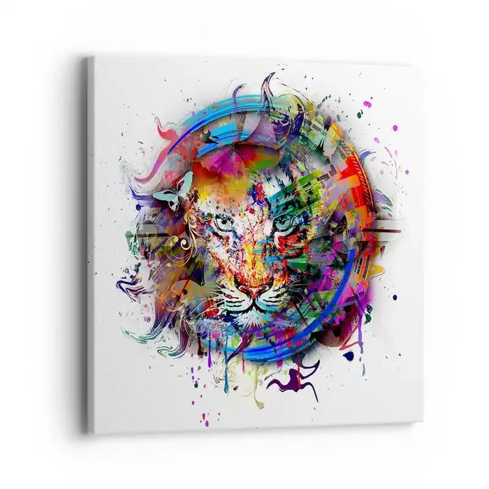 Cuadro sobre lienzo – Impresión de Imagen – Al acecho tras la cortina arco iris – 40×40 cm
