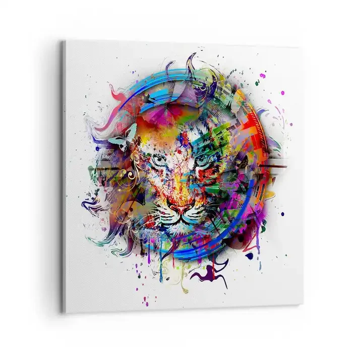 Cuadro sobre lienzo – Impresión de Imagen – Al acecho tras la cortina arco iris – 60×60 cm