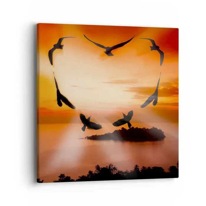 Cuadro sobre lienzo – Impresión de Imagen – Ama el mundo como los pájaros – 40×40 cm
