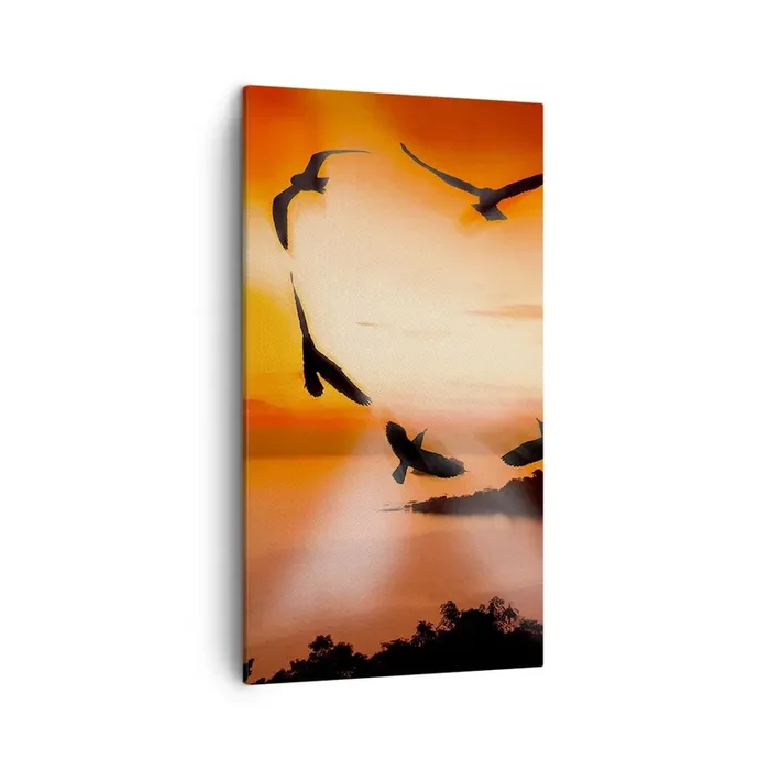 Cuadro sobre lienzo – Impresión de Imagen – Ama el mundo como los pájaros – 45×80 cm