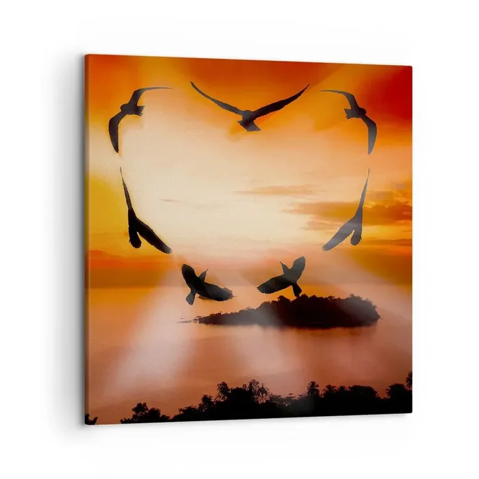 Cuadro sobre lienzo – Impresión de Imagen – Ama el mundo como los pájaros – 50×50 cm