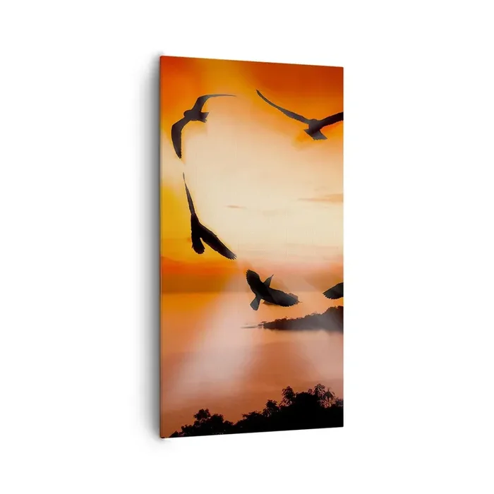 Cuadro sobre lienzo – Impresión de Imagen – Ama el mundo como los pájaros – 65×120 cm