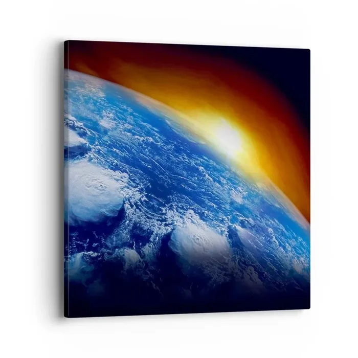 Cuadro sobre lienzo – Impresión de Imagen – Amanecer en un planeta azul – 40×40 cm