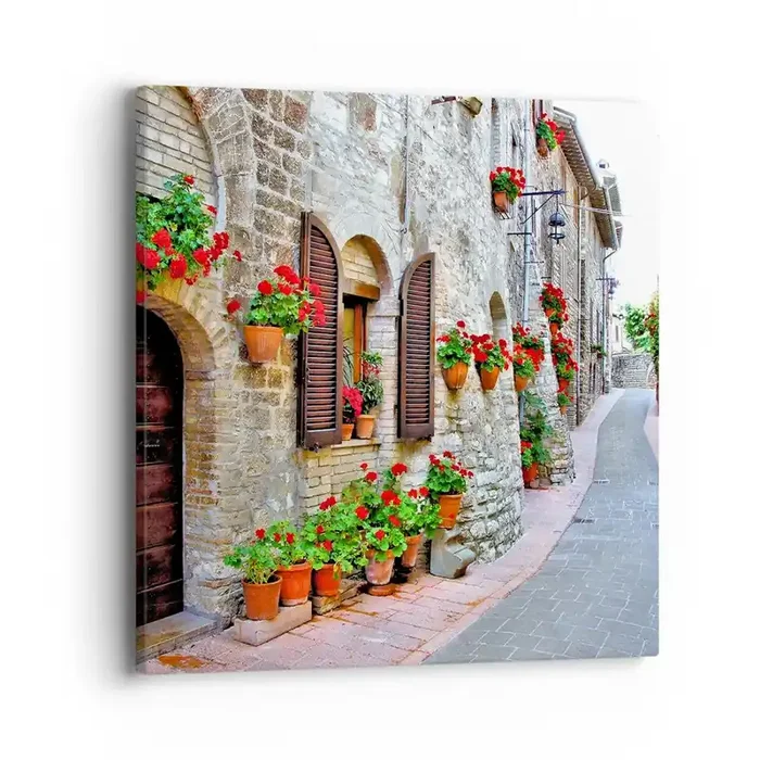 Cuadro sobre lienzo – Impresión de Imagen – Ambiente italiano – 40×40 cm