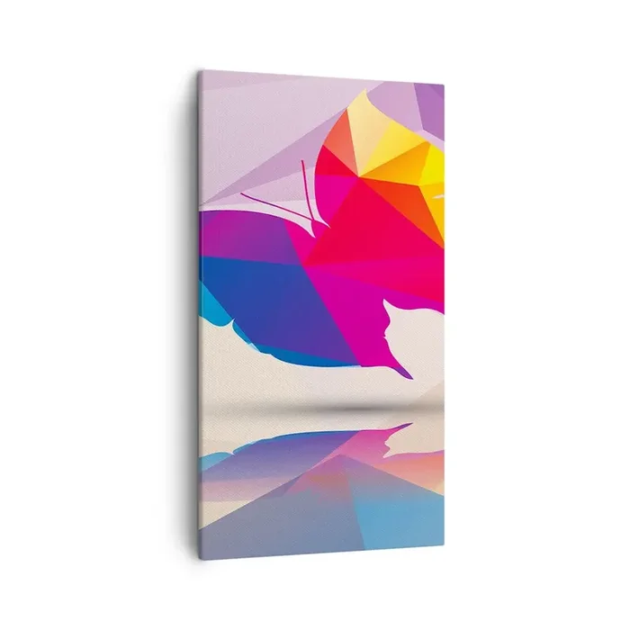 Cuadro sobre lienzo – Impresión de Imagen – Arco iris de mariposa – 45×80 cm
