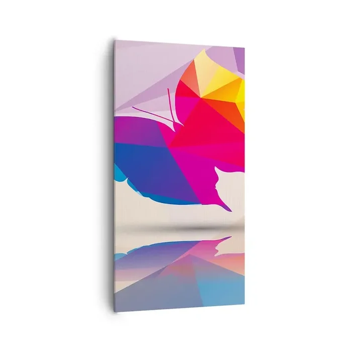 Cuadro sobre lienzo – Impresión de Imagen – Arco iris de mariposa – 65×120 cm